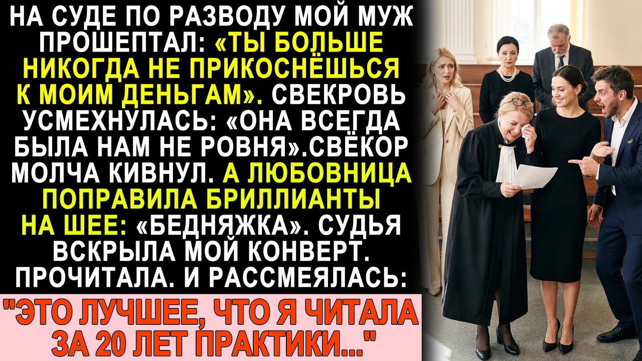 Муж с любовницей праздновали победу в суде. Ровно до момента, когда судья открыла конверт