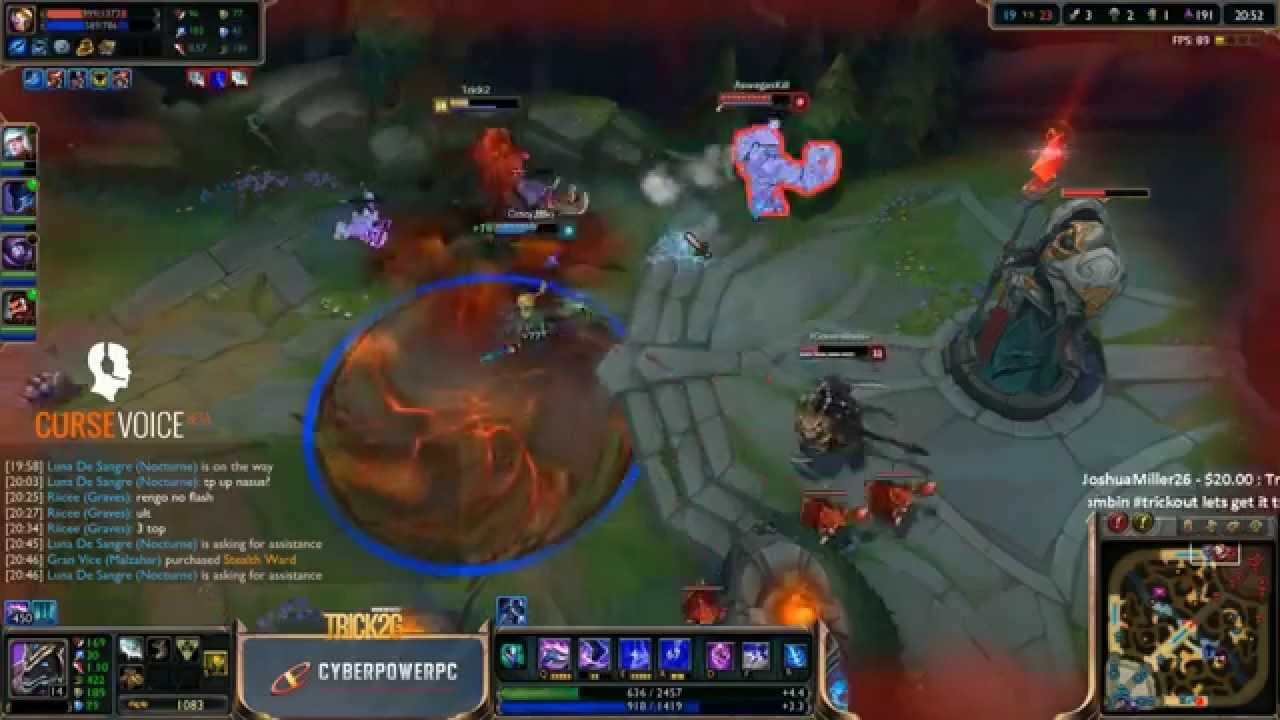 Trick2g 1vs3 Triple Kill Nasus! (The CANE!)