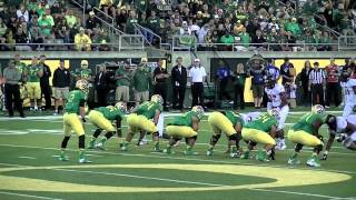 Marcus Mariota's First Game at Oregon beats Arkansas State 57-34 at Autzen on 9/1/12