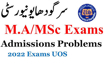 MA MSc Part 1 & 2 2nd Annual & 1st Annual 2022 Exams Date Sheet Exam Date Sargodha University UOS