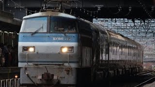 【初の本線走行!】四季島用E001系甲種輸送 EF66-115牽引 京都駅通過