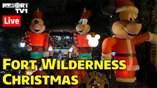 🔴Live: Christmas at Fort Wilderness Campground  - Full Live Tour 2023 - Walt Disney World