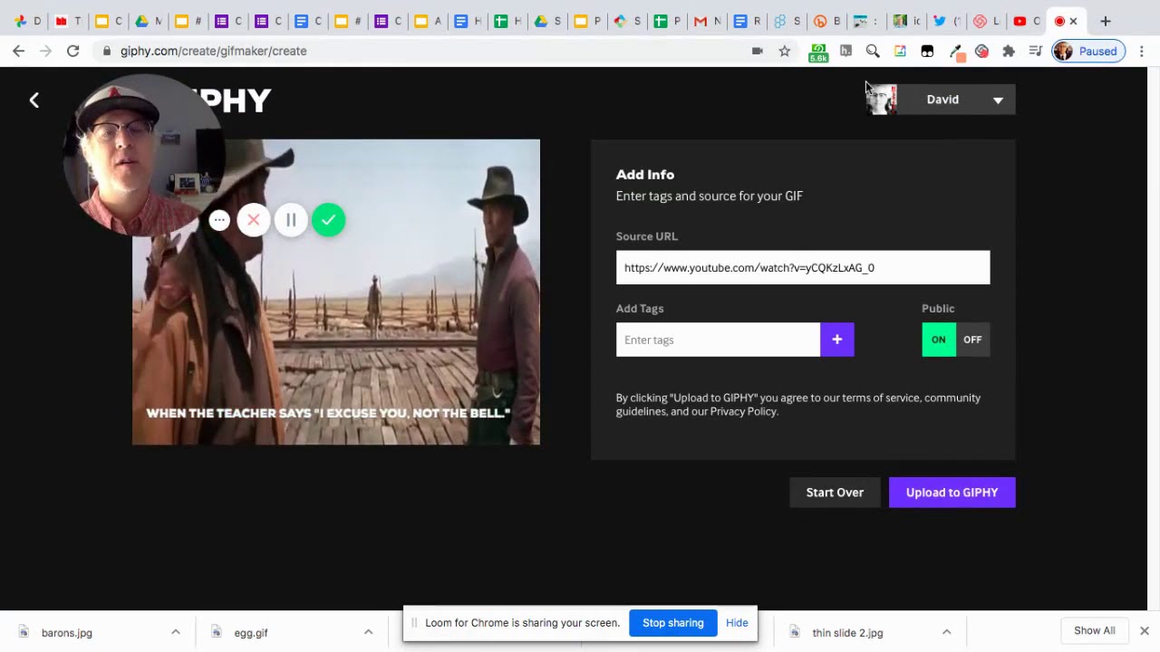 How to make a GIF using Giphy by David Theriault - YouTube
