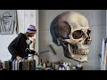 I Painted a SKULL MURAL in my Studio!