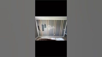 Bedroom accent wall part 2 #accentwall #bedroomrenovation #boardandbatten #diyprojects #diy