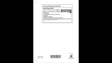 PEARSON EDEXCEL A LEVEL CHINESE PAPER 3 2023 (9CN0/03: Speaking General instructions to the teache