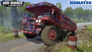 Spintires: MudRunner - KOMATSU Giant Mining Dump Truck Driving Through Road Collapse screenshot 5