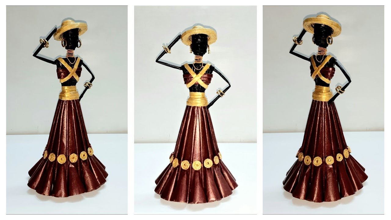 Newspaper Doll Newspaper Craft DIY Newspaper Doll Waste Material