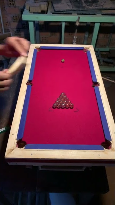 Homemade mini pool table, marbles