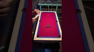 Homemade mini pool table, marbles