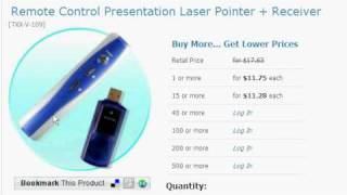 $ 12 USD Remote Control Presentation Laser Pointer + Receiver 1st Shopping Channel