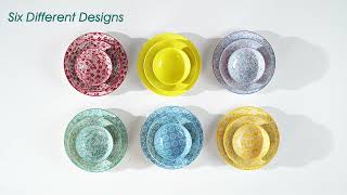 SELENE Dinnerware Set for 6 | Japanese-Inspired Porcelain Plates and Bowls for Entertaining