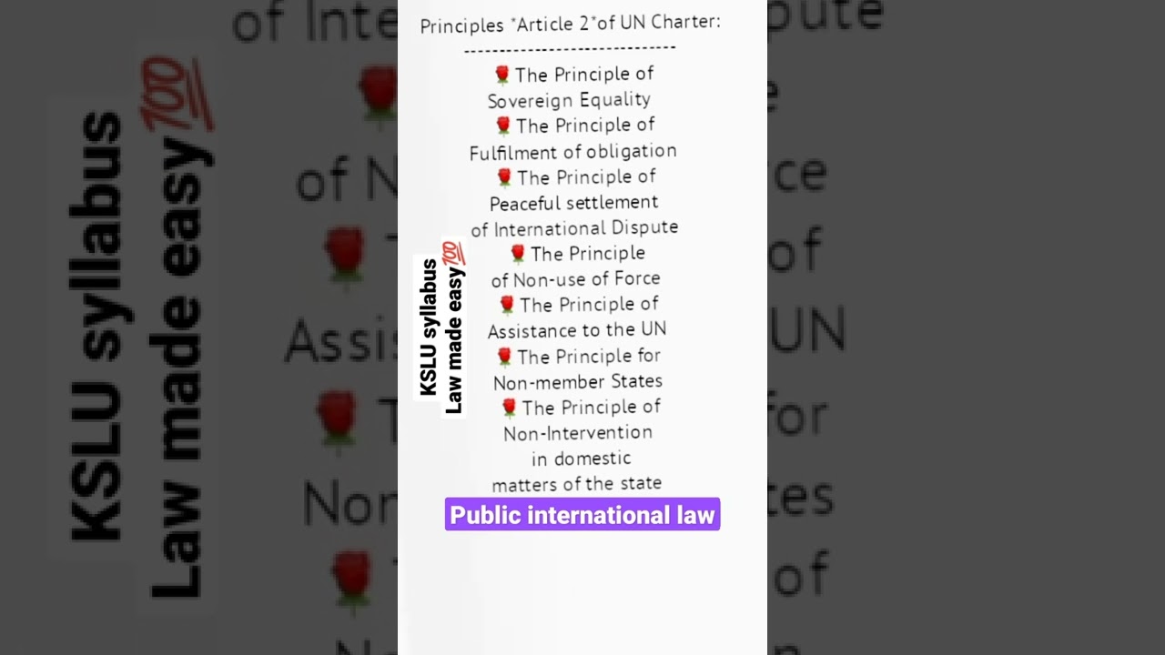How to study law very easily💯Principles of UNO