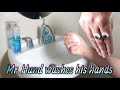 Mr hand washes his hands