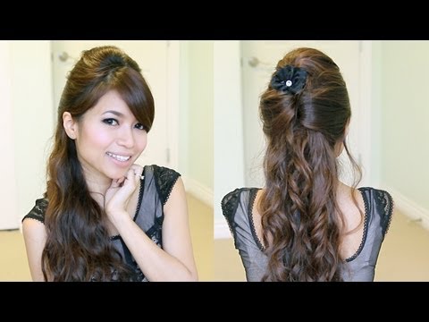 elegant-prom-half-updo-hairstyle-|-curly-hair-tutorial---bebexo