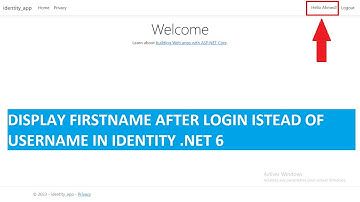 Display FirstName instead of UserName after Login in Identity - ASP.NET Core 6