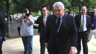 Harry Morel arrives to plead guilty