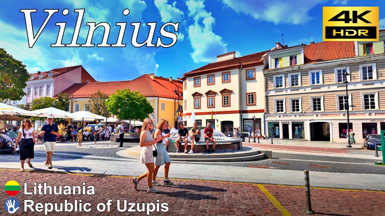 Исследуйте Вильнюс пешком / Старый город и Республика Ужупис / Литва 🇱🇹 / Август 2024 г / 4K HDR