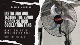 Installing and reviewing the 2-pack Vevor 20-inch Oscillating wall mounted fans | Patio Fan install