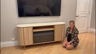 OKD 70” Fluted Fireplace TV Stand Review 🔥 | Modern Luxury TV Console with Faux Marble Top