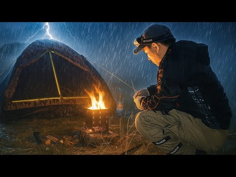 نجاينا من المطر الغزير والعواصف الرعدية والعواصف في خيمة أسوأ ليلة على الإطلاق 