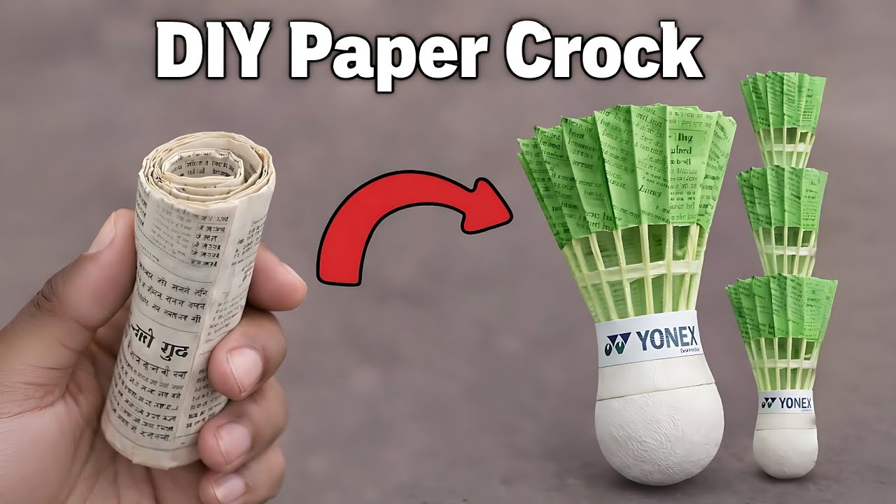 how to make badminton crock with paper | badminton kaise banaen | shuttlecock kaise banaen