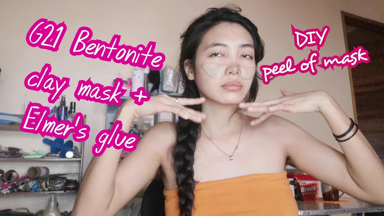 DIY peel off mask G21 Bentonite clay mask and Elmer's Glue YouTube