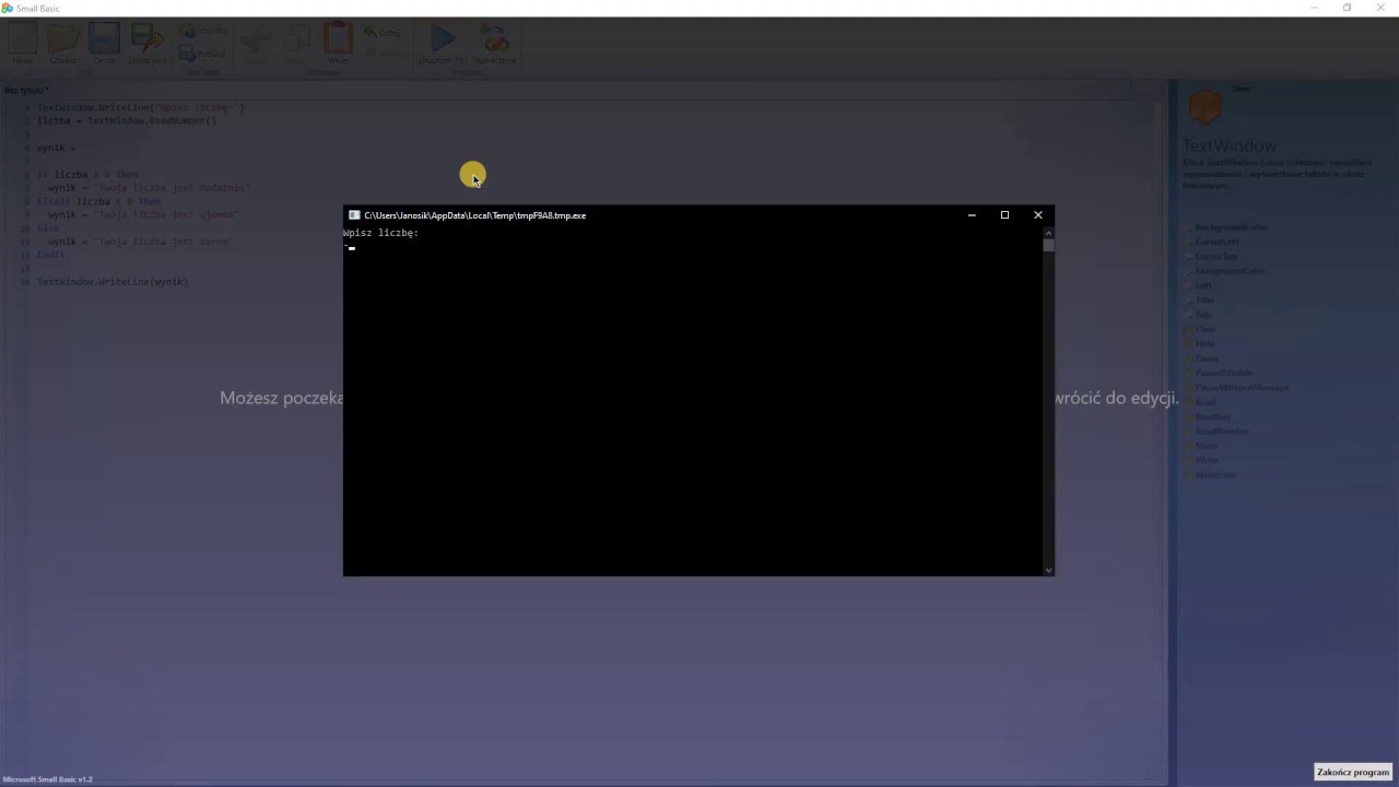 Small Basic #1 Instrukcje Warunkowe - YouTube
