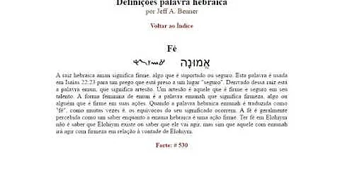 Como se escreve a palavra fé em hebraico?