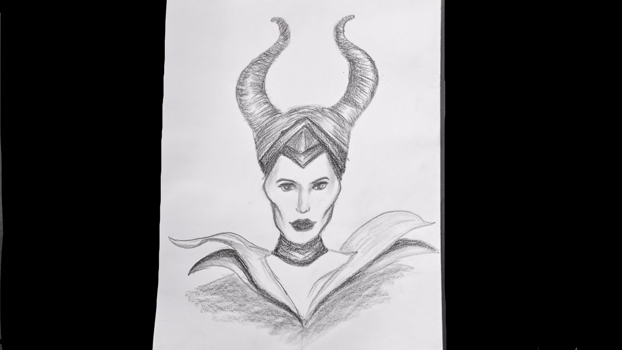 Art 8x10in Print: Portrait Drawing of the Character Maleficent - Etsy