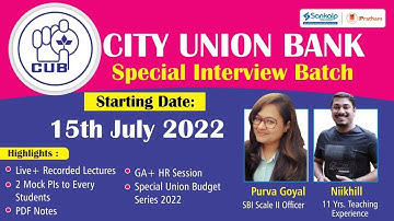 CityUnion Bank II Special Interview Batch II Niikhill Sir II Purva Goyal