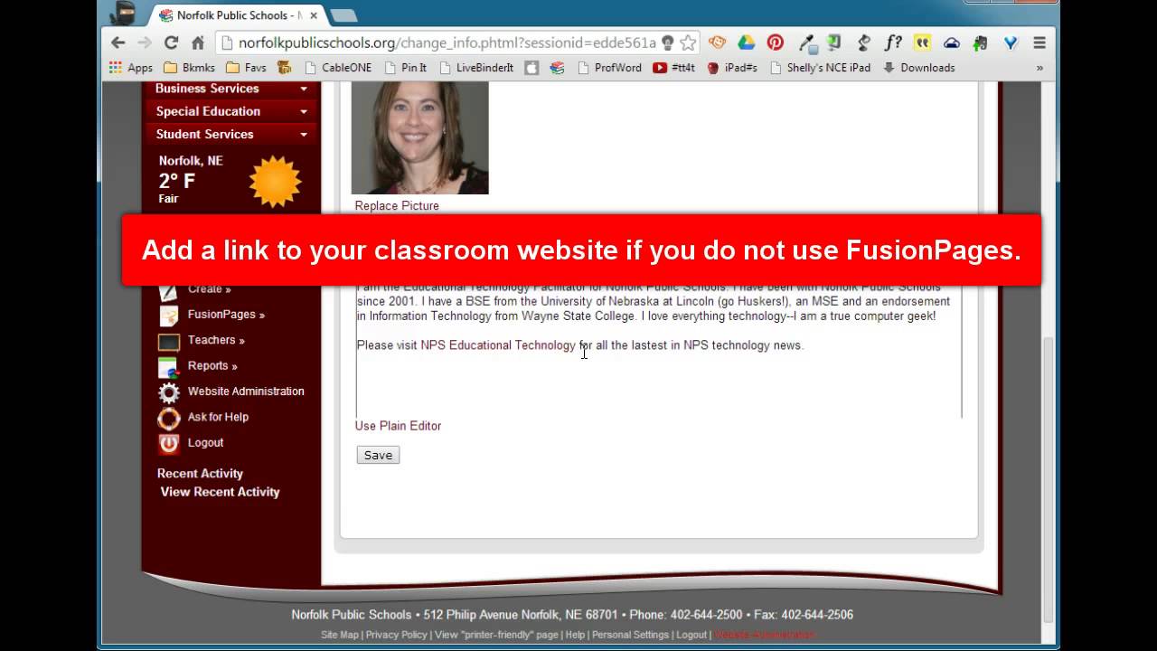 SchoolFusion Profile