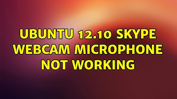 Ubuntu 12.10 Skype webcam microphone not working