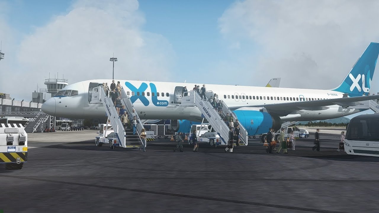 P3DV4.5 XL B757 Laindg at Kos Island