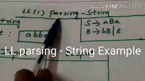 LL (1)- Parsing a String Example