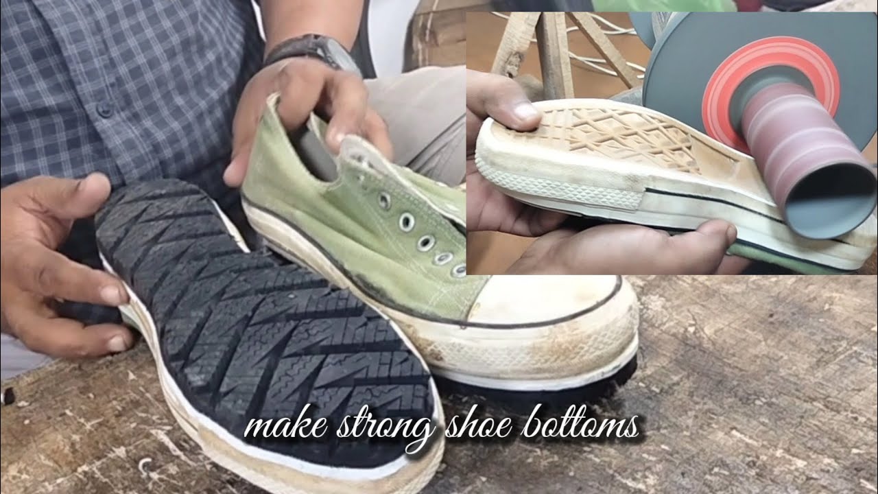 Making Shoe Soles From Old Tires.