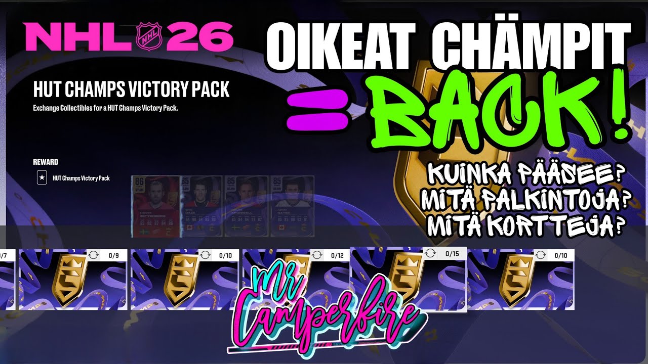 NHL 26 HUT - Oikeiden Chämppien COMEBACK! Pakkojen kortit lisätiedoissa.