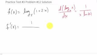 Derivative Practice Test #3 Problem #12 Solution