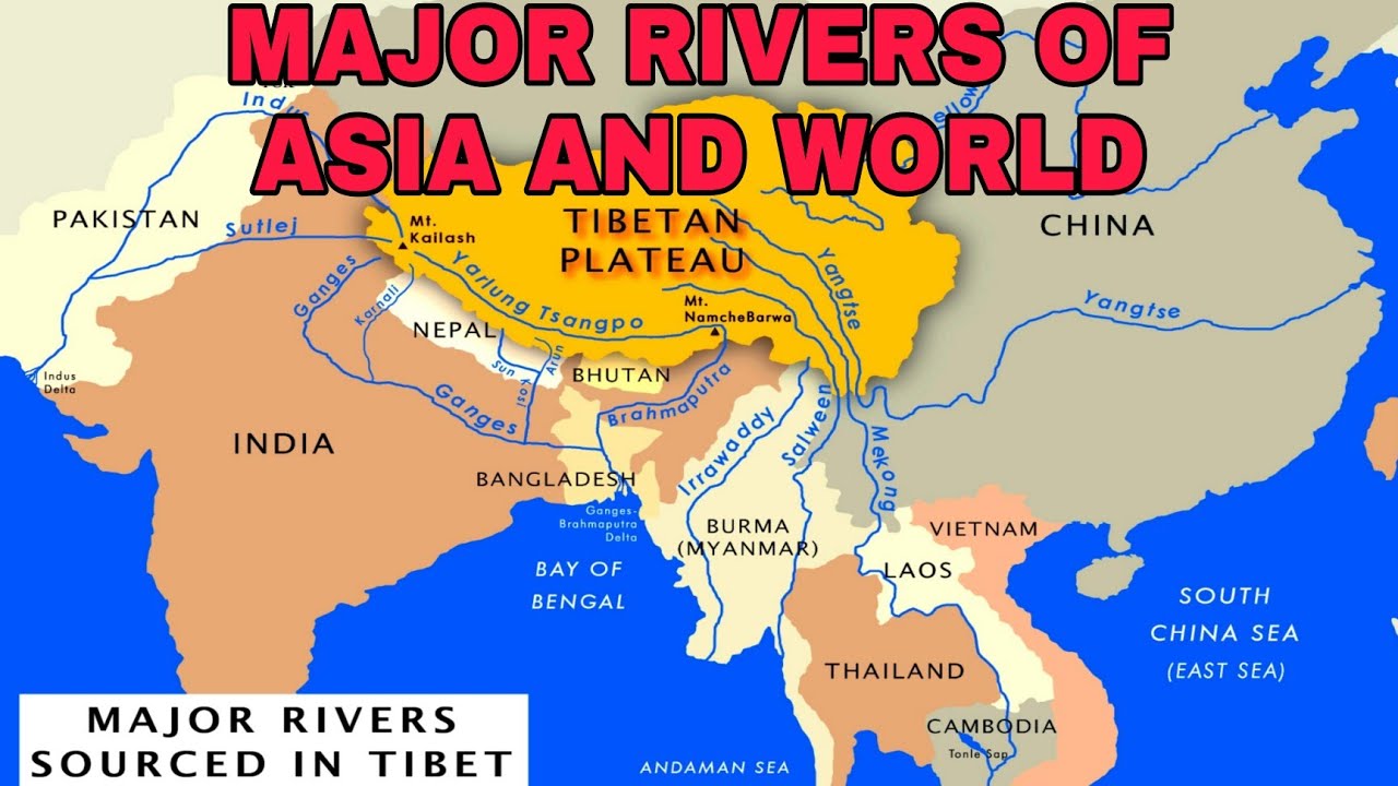 Major rivers of world/Asia. Top 5 longest rivers in world. विश्व की ...