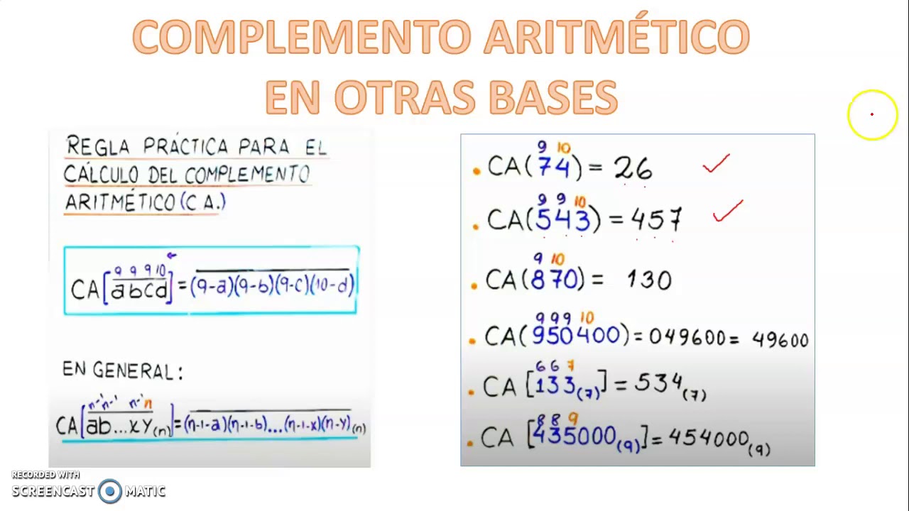 ARITMETICA SECUNDARIA COMPLEMENTO ARITMETICO EN OTRAS BASES (PROFESOR ROGER GUILLEN) YouTube ARITMETICA SECUNDARIA COMPLEMENTO ARITMETICO EN OTRAS BASES (PROFESOR ROGER GUILLEN) YouTube