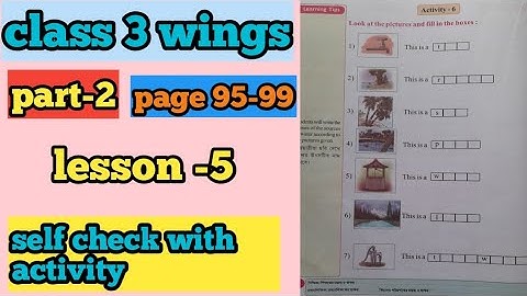 wb class 3 wings, part-2, lesson -5, self check bengali meening and activity/ তৃতীয় শ্রেনীর উইংস