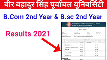 Vbspu B.com & B.sc 2nd year Result 2020-2021 ! Vbspu Result 2021 !! B.com 2nd year result