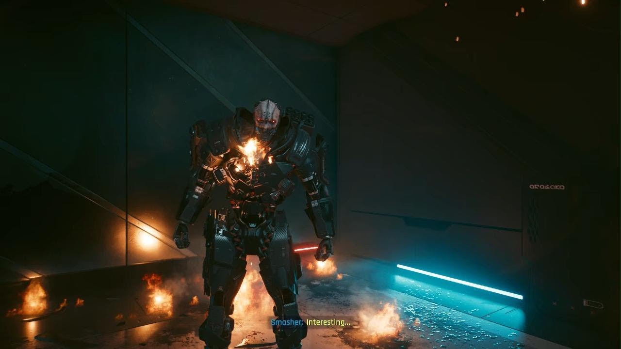 Cyberpunk 2077 Adam Smasher Boss Battle Youtube 