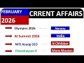 KERALA PSC CURRENT AFFAIRS || 2026 FEBRUARY CURRENT AFFAIRS || QUESTIONS WITH RELATED FACTS