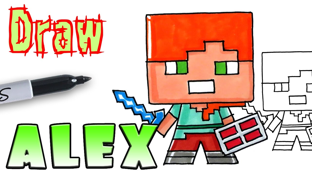 How to Draw Alex - Minecraft - Coloring Pages - YouTube
