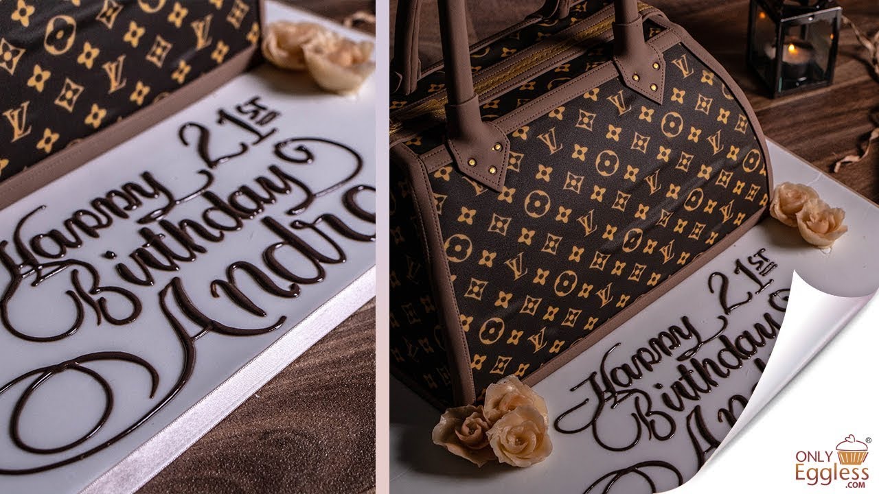 Louis Vuitton handbag cake instructional video