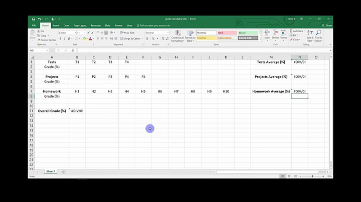 Excel Grade Calculator Tutorial
