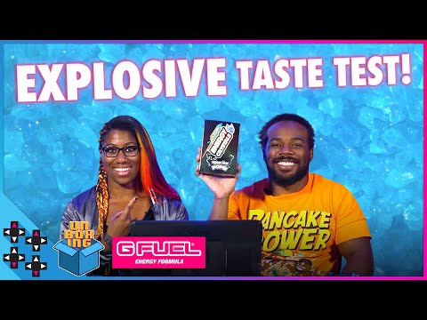 EMBER MOON & AUSTIN CREED try G-FUEL ENERGY CRYSTALS!!! - UpUpDownDown Unboxing