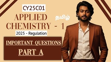 Part A important questions | Applied Chemistry 1 | CY25C01 | 20/12/2025