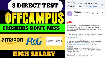 3 Direct Test Hiring Announced For Freshers | Amazon, P&G, Sutherland, Oracle Jobs | Start Test Now